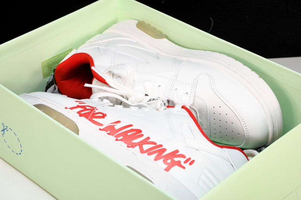Off-White Out Of Office OOO Low Top "For Walking - White Red - Image 24