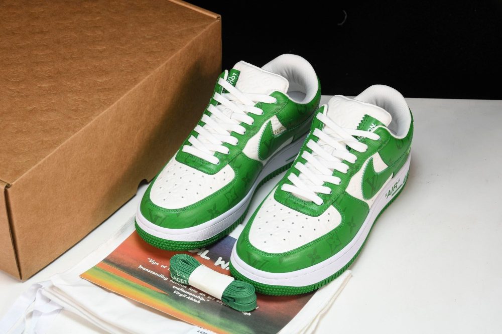 Louis Vuittоп x AF1 by Virgil Abloh 'Green White' - Image 21
