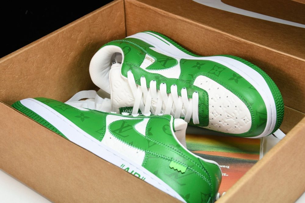 Louis Vuittоп x AF1 by Virgil Abloh 'Green White' - Image 22