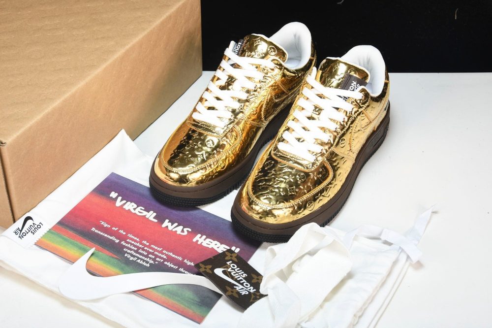 Louis Vuittоп x AF1 by Virgil Abloh 'Metallic Gold' - Image 18