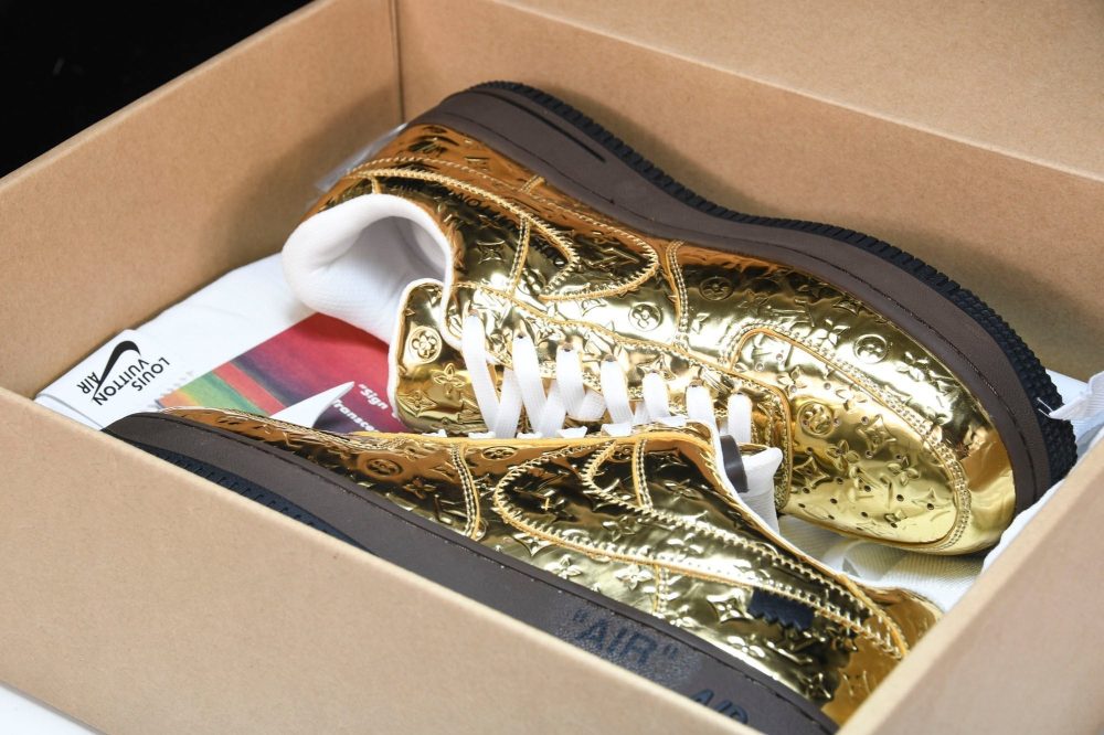 Louis Vuittоп x AF1 by Virgil Abloh 'Metallic Gold' - Image 19