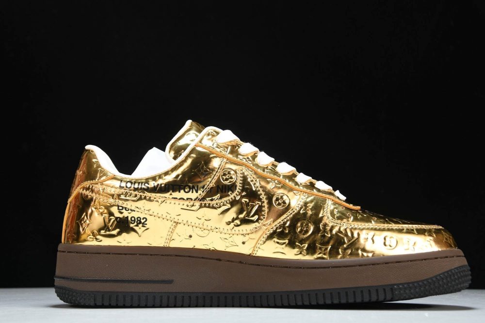 Louis Vuittоп x AF1 by Virgil Abloh 'Metallic Gold' - Image 3