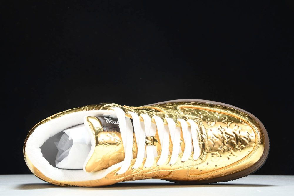 Louis Vuittоп x AF1 by Virgil Abloh 'Metallic Gold' - Image 4