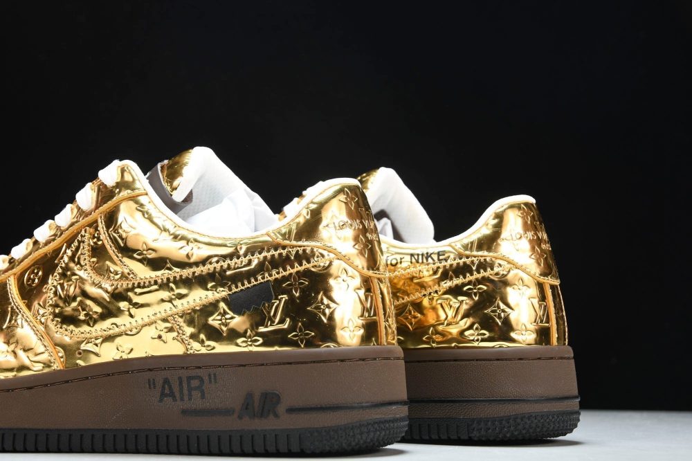 Louis Vuittоп x AF1 by Virgil Abloh 'Metallic Gold' - Image 8