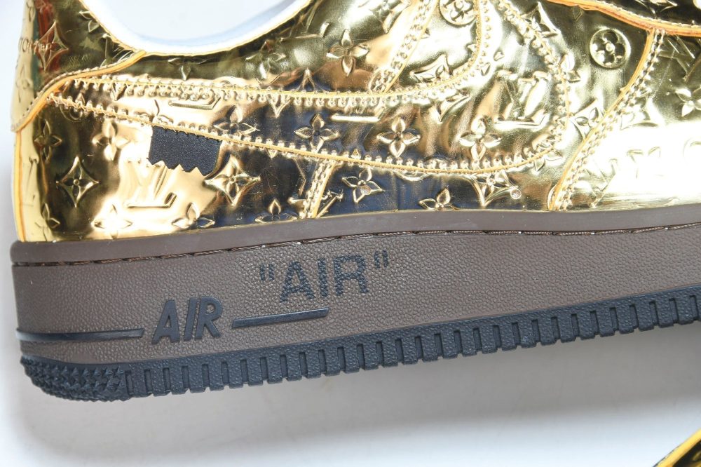 Louis Vuittоп x AF1 by Virgil Abloh 'Metallic Gold' - Image 9