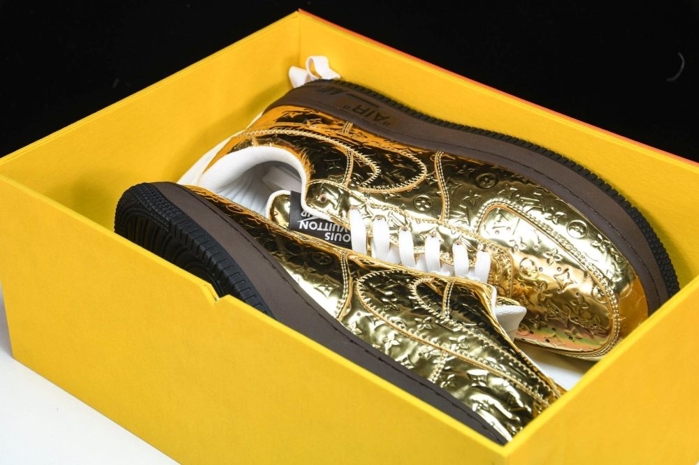 Louis Vuittоп x AF1 by Virgil Abloh 'Metallic Gold' (With Special Case) - Image 18