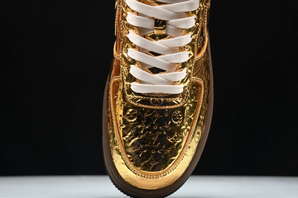 Louis Vuittоп x AF1 by Virgil Abloh 'Metallic Gold' (With Special Case) - Image 6