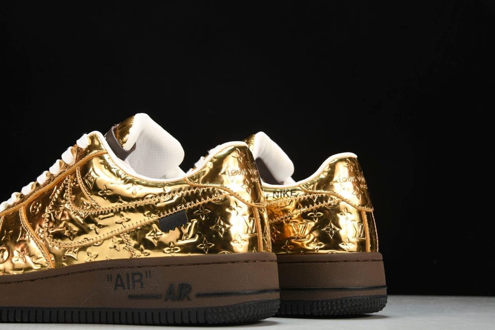 Louis Vuittоп x AF1 by Virgil Abloh 'Metallic Gold' (With Special Case) - Image 7