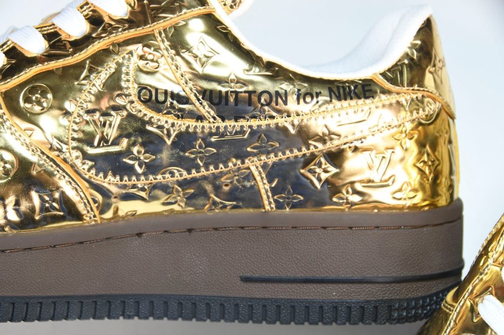 Louis Vuittоп x AF1 by Virgil Abloh 'Metallic Gold' (With Special Case) - Image 9