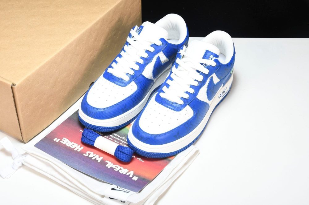 Louis Vuittоп x AF1 by Virgil Abloh 'Blue White' - Image 20