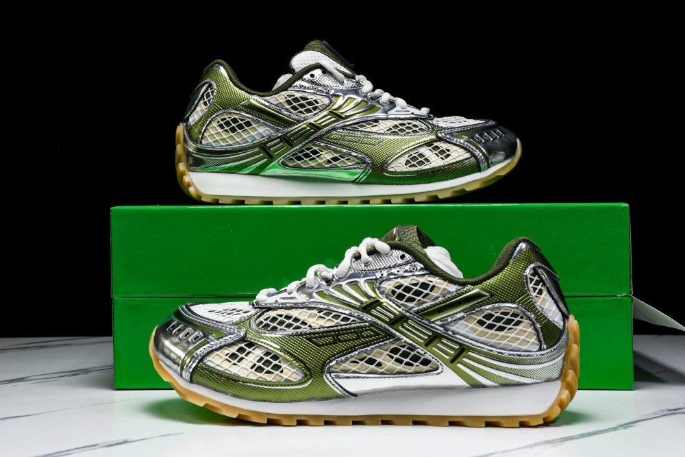 Вottega Veneta Orbit Sneaker 'White Olive' - Image 23