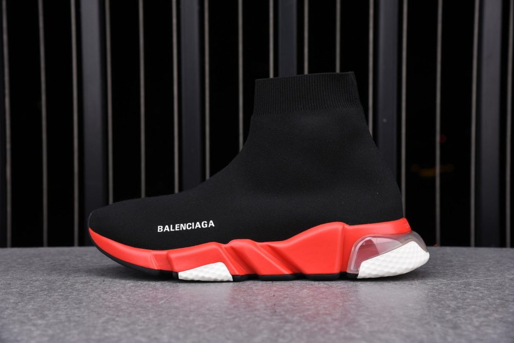 Speed Trainers “Black Red Clear Sole”